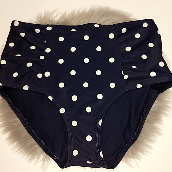 polka dot high waisted bikini bottom